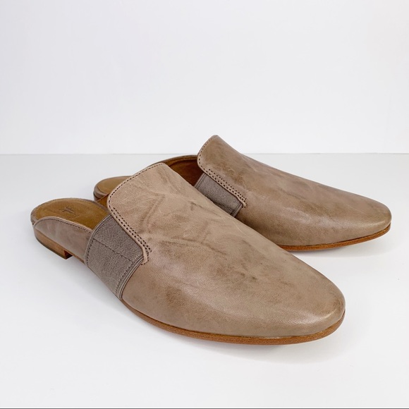 Frye Shoes - FRYE | Terri Gore Leather Slip On Grey Mule
